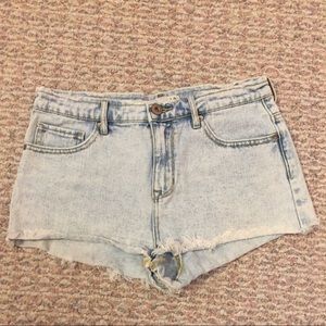 High waisted denim shorts